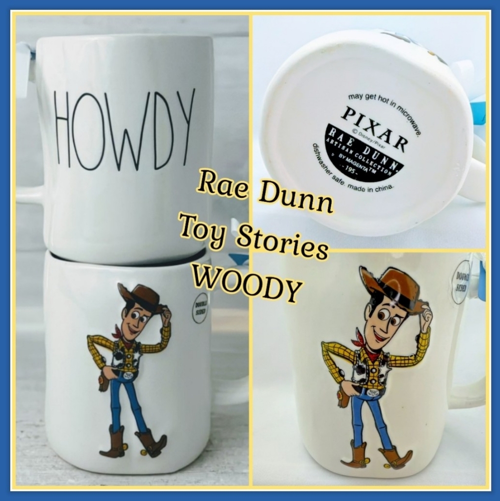 Rae Dunn, NWT, Disney Pixar, "Howdy" Toy Story Woody Mug, Artisan Collection